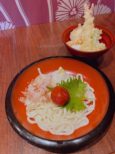 南高梅おろしうどんとミニ天丼のセット✨